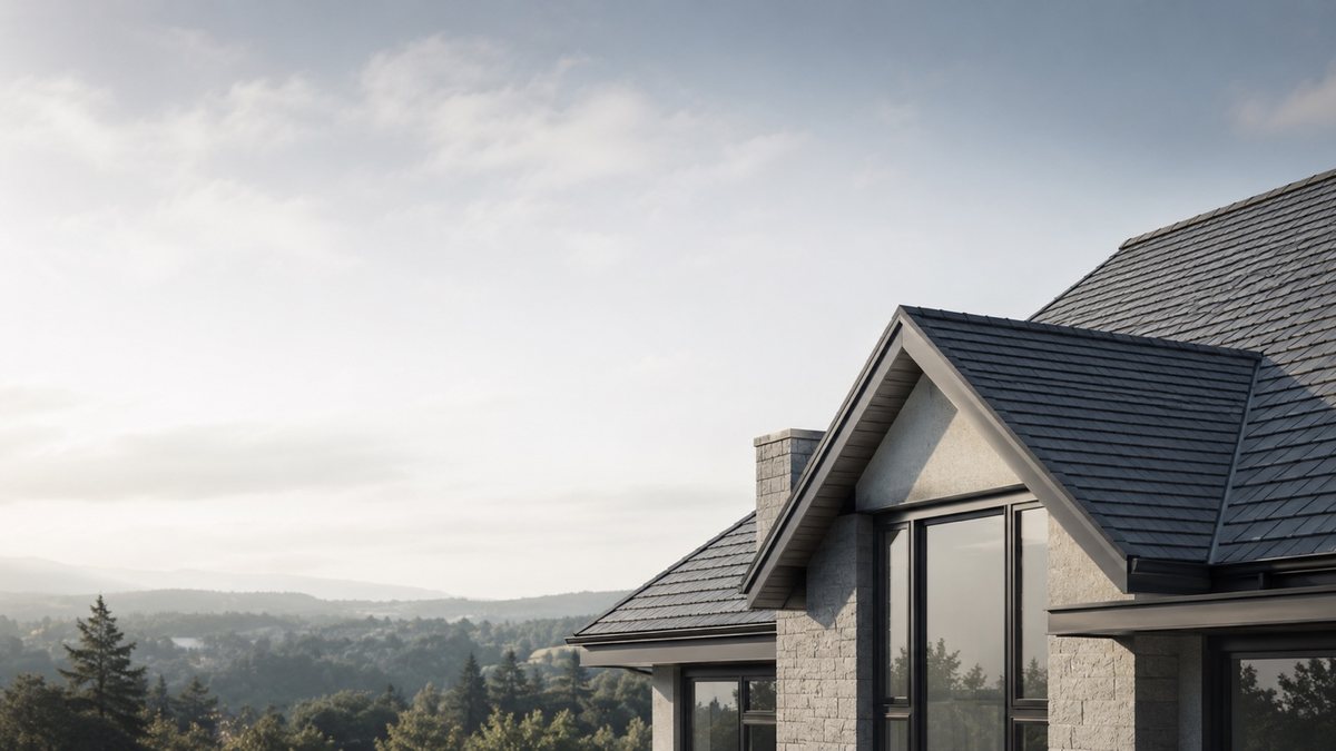 Modern slate roof on a home
